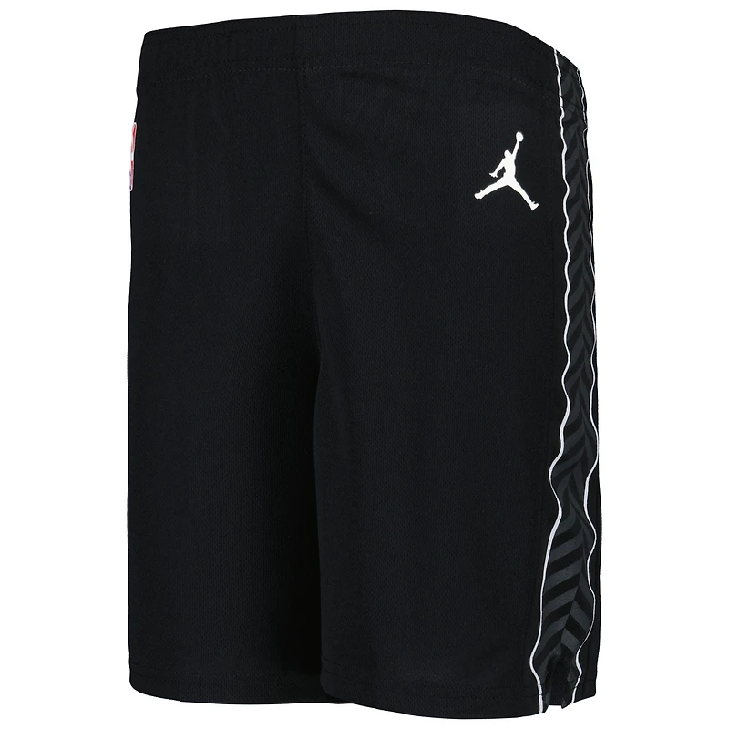Preschool Jordan Brand Black Brooklyn Nets Statement Edition Team Replica Shorts