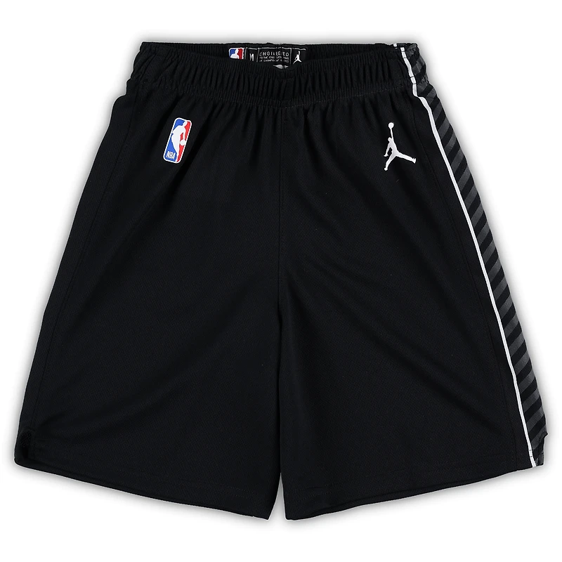 Preschool Jordan Brand Black Brooklyn Nets Statement Edition Team Replica Shorts