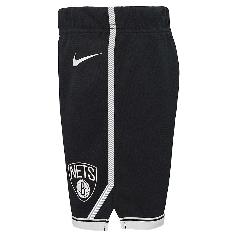 Preschool Nike Black Brooklyn Nets Icon Replica Shorts