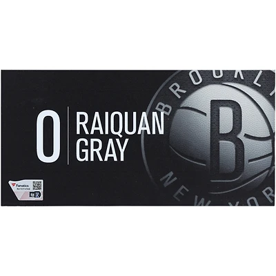 RaiQuan Gray Brooklyn Nets Player-Issued #0 Black Nameplate from the 2022-23 NBA Season