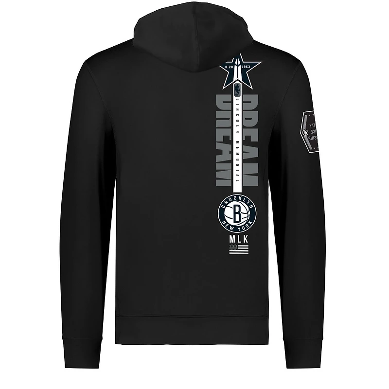 Sweat à capuche unisexe FISLL x Black History Collection noir Brooklyn Nets