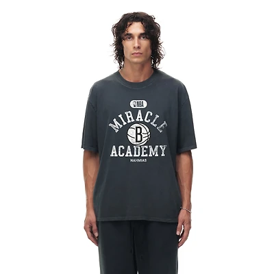 T-shirt boxy vintage unisexe noir chiné Brooklyn Nets Miracle Academy x NBA Collection