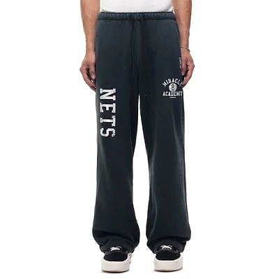 Pantalon de survêtement unisexe noir chiné Brooklyn Nets Miracle Academy x NBA Collection vintage large