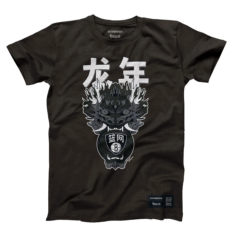 Unisex Hyperfly  Heather Black Brooklyn Nets Year of the Dragon Lunar New Collection T-Shirt