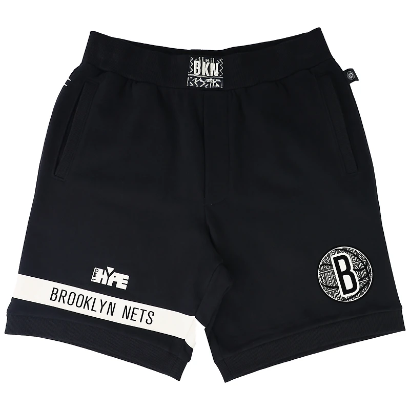 Unisex NBA x Two Hype  Black Brooklyn Nets Culture & Hoops Premium Classic Fleece Shorts