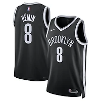 Maillot Swingman unisexe Nike Egor Dëmin noir Brooklyn Nets - Édition Icon