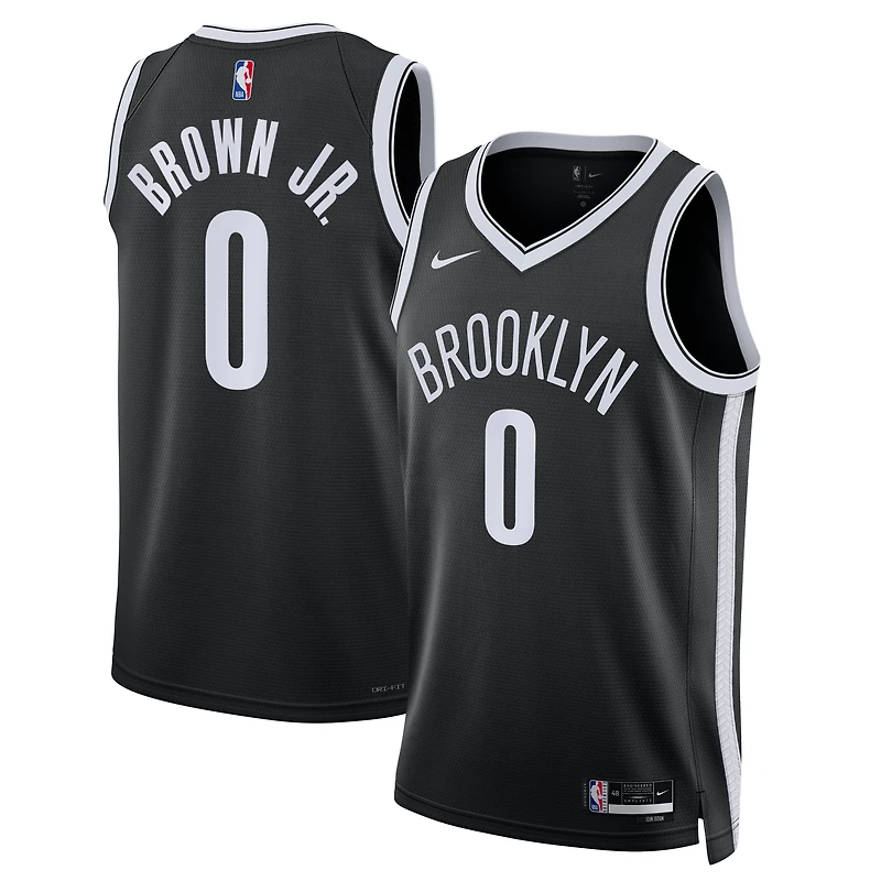 Unisex Nike Mikel Brown Jr. Black Brooklyn Nets Swingman Jersey - Icon Edition
