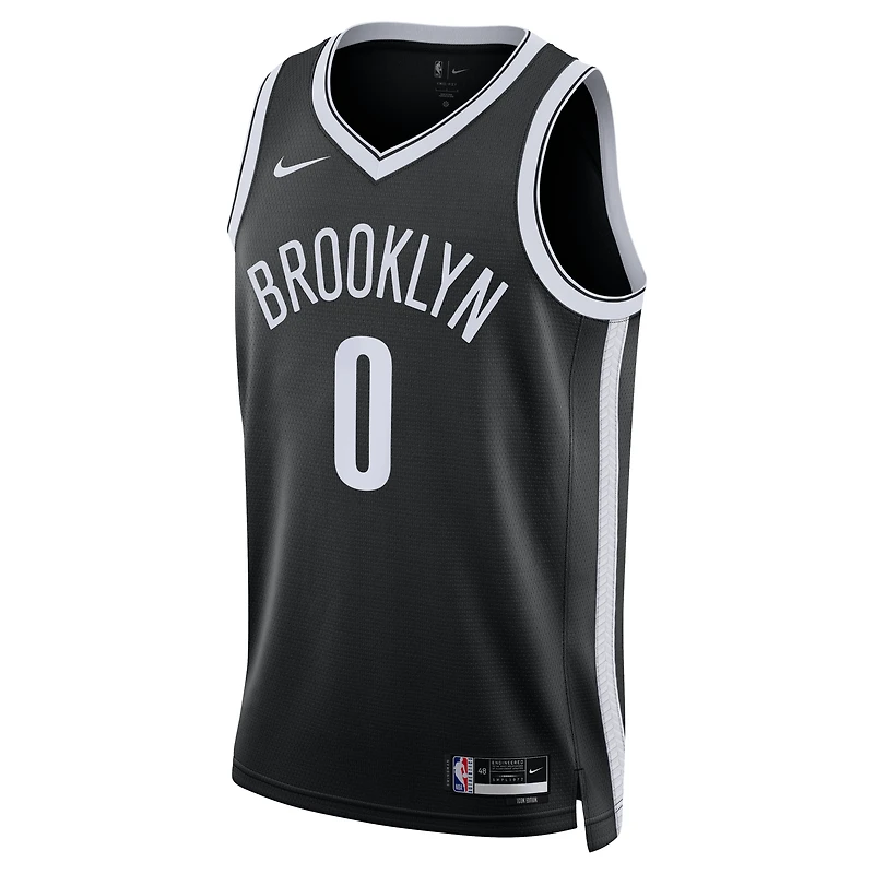 Maillot unisexe Nike Mikel Brown Jr. noir Brooklyn Nets Swingman - Édition Icon