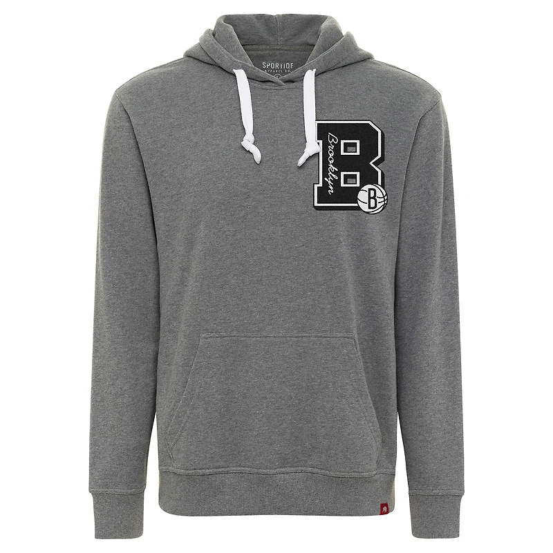 Sweat à capuche unisexe Sportiqe Heather Grey Brooklyn Nets Varsity Collection Blake