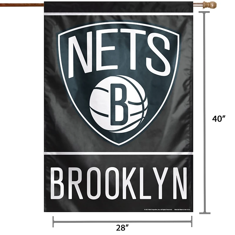 WinCraft Brooklyn Nets 28 "x 40" Bannière verticale simple face avec logo principal