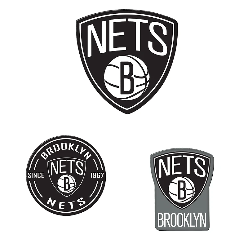 WinCraft Brooklyn Nets 3-Pack Premium Fridge Magnet Set