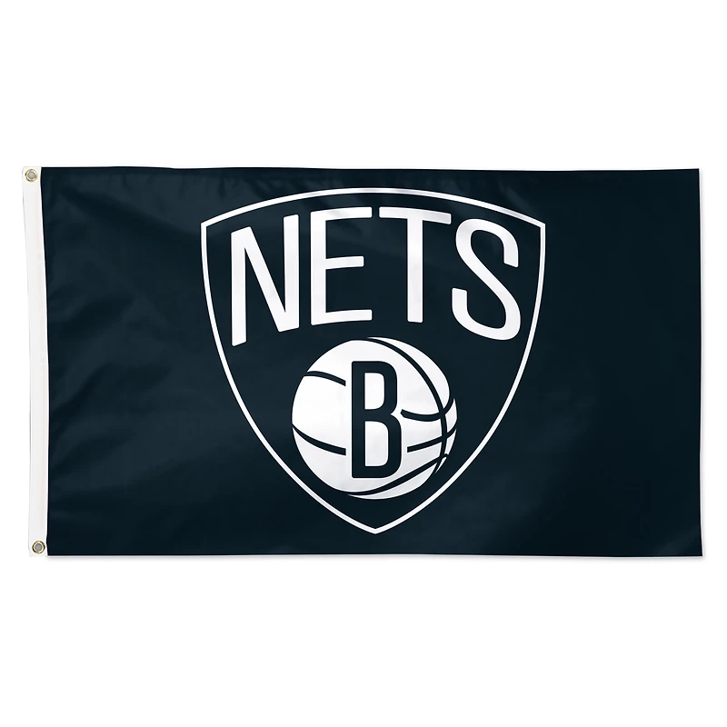 Drapeau WinCraft Brooklyn Nets 3' x 5' avec logo principal (face simple)
