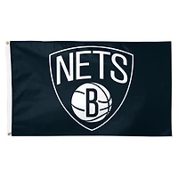 Drapeau WinCraft Brooklyn Nets 3' x 5' avec logo principal (face simple)