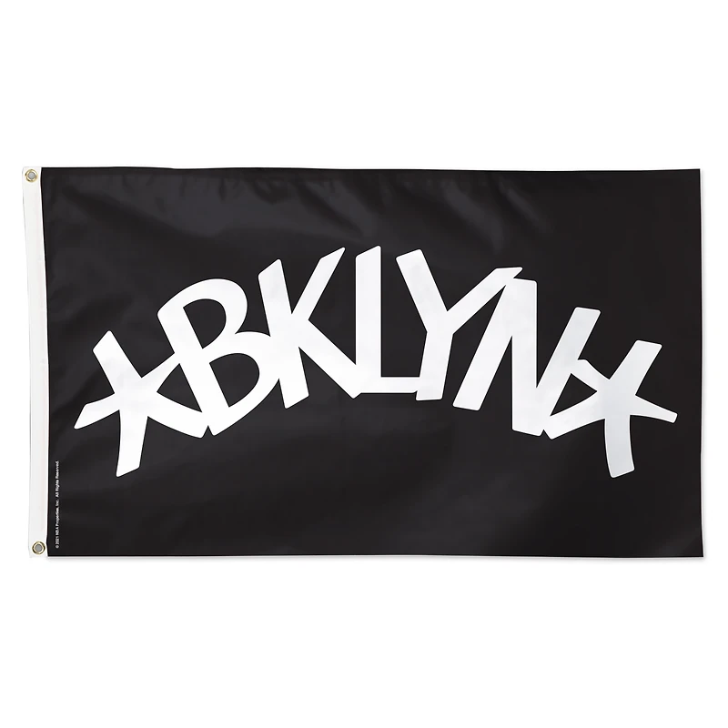 Drapeau WinCraft Brooklyn Nets 3' x 5' de luxe simple face avec logo de l'équipe secondaire