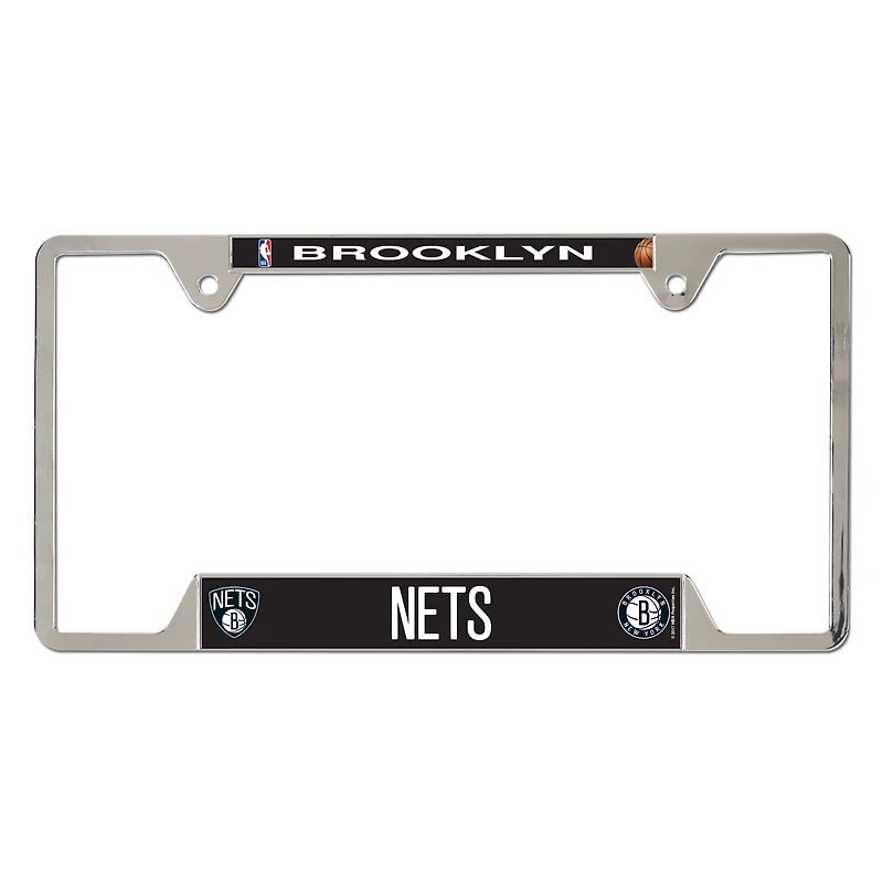 Cadre de plaque d'immatriculation en métal chromé WinCraft Brooklyn Nets