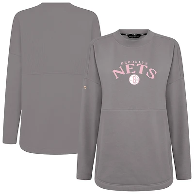 Women's Levelwear  Gray Brooklyn Nets Mother's Day Beaudry Arched Pullover Sweatshirt