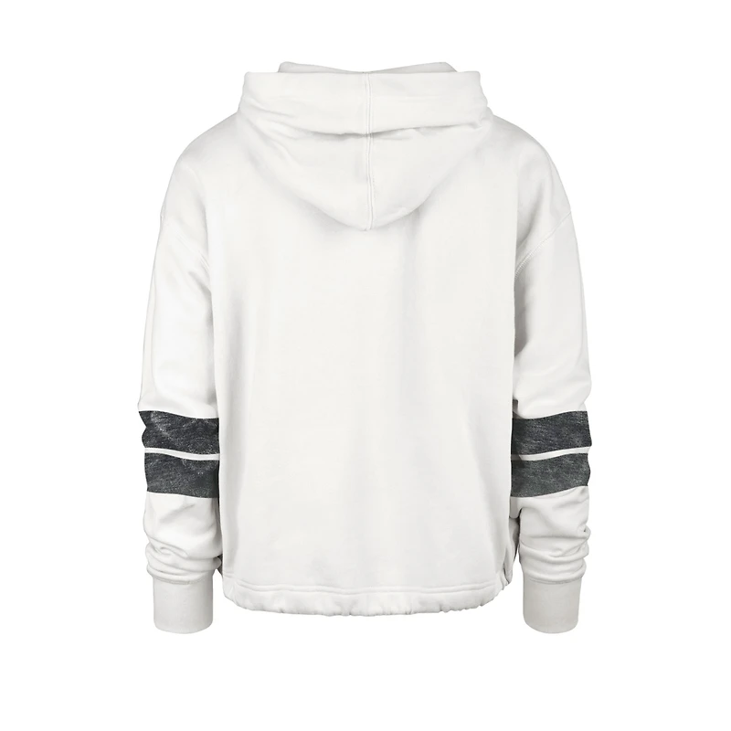 Sweat à capuche court Emerson Stripe Brooklyn Nets '47 crème pour femme
