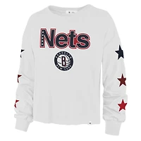 T-shirt à manches longues pour femmes '47 White Brooklyn Nets 2021/22 City Edition Call Up Parkway