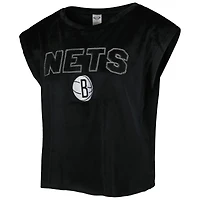 Ensemble de nuit pour femme Concepts Sport Black Brooklyn Nets Intermission haut et short
