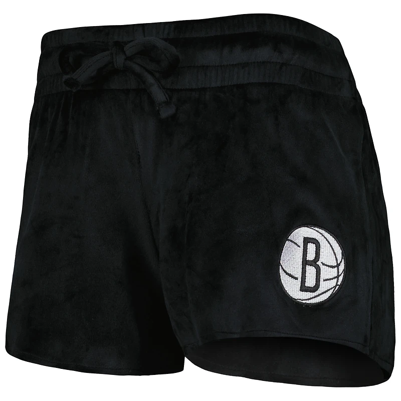 Ensemble de nuit pour femme Concepts Sport Black Brooklyn Nets Intermission haut et short