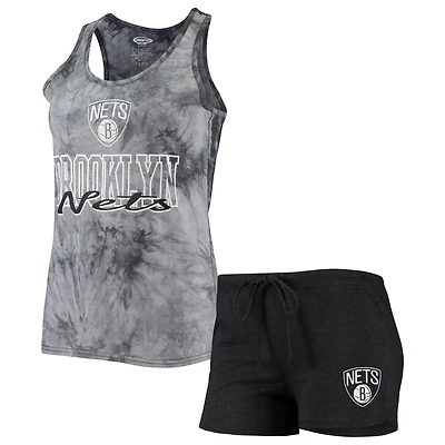 Concepts Sport Charcoal Brooklyn Nets Billboard Débardeur et short à dos nageur pour femme