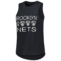 Concepts Sport Ensemble de nuit pour femme avec débardeur et pantalon Brooklyn Nets Team Gris/noir