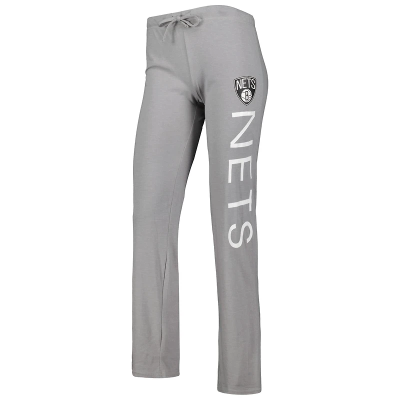 Concepts Sport Ensemble de nuit pour femme avec débardeur et pantalon Brooklyn Nets Team Gris/noir