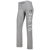 Concepts Sport Ensemble de nuit pour femme avec débardeur et pantalon Brooklyn Nets Team Gris/noir