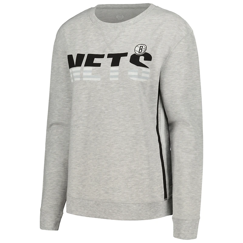 Ensemble de nuit Concepts Sport pour femmes, t-shirt et short à manches longues en cèdre gris Brooklyn Nets