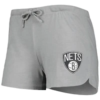 Ensemble de nuit pour femme Concepts Sport Heather Black/Heather Grey Brooklyn Nets Team Raglan à manches longues et short