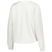 T-shirt à manches longues et col cranté Brooklyn Nets Sunray pour femme Concepts Sport blanc