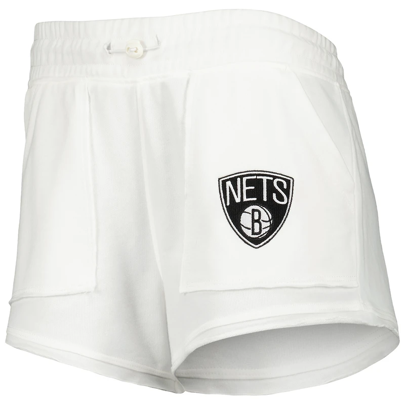 Women's Concepts Sport  White Brooklyn Nets Sunray Shorts
