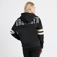 Sweat à capuche noir col en V Fanatics pour femmes Brooklyn Nets Bold Move Dolman
