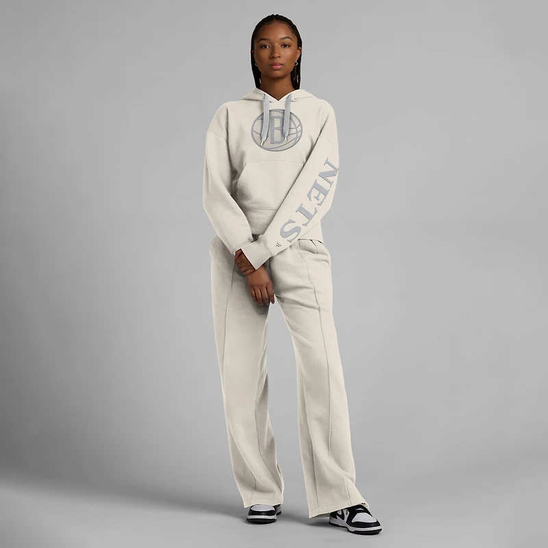 Sweat à capuche manches longues Fanatics pour femme Brooklyn Nets Elements Next Cream
