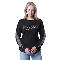 Women's G-III 4Her by Carl Banks Black Brooklyn Nets Advantage Tri-Blend Long Sleeve T-Shirt