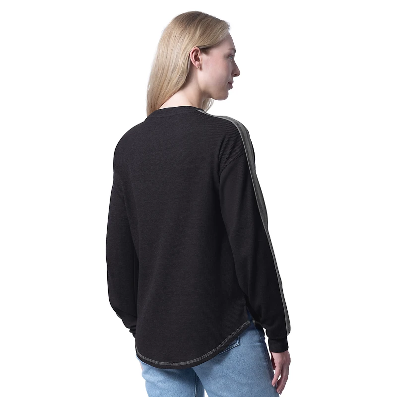 Women's G-III 4Her by Carl Banks Black Brooklyn Nets Advantage Tri-Blend Long Sleeve T-Shirt
