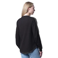 Women's G-III 4Her by Carl Banks Black Brooklyn Nets Advantage Tri-Blend Long Sleeve T-Shirt