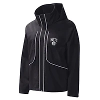 Women's G-III 4Her by Carl Banks Black Brooklyn Nets Last Shot Full-Zip Hoodie