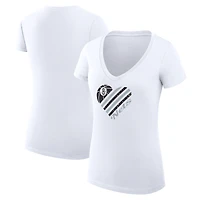 Women's G-III 4Her by Carl Banks White Brooklyn Nets Super-Slim Fit Lightweight Heart V-Neck T-Shirt