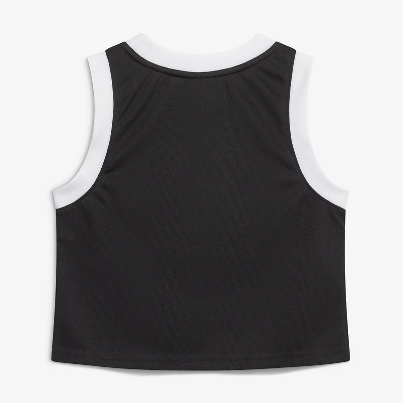 Débardeur court de basketball à col rond noir Brooklyn Nets pour femmes la marque Hype and Vice.