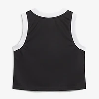 Débardeur court de basketball à col rond noir Brooklyn Nets pour femmes la marque Hype and Vice.