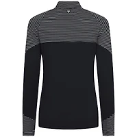 Women's Levelwear Black Brooklyn Nets Classic Stripes Quarter-Zip Top