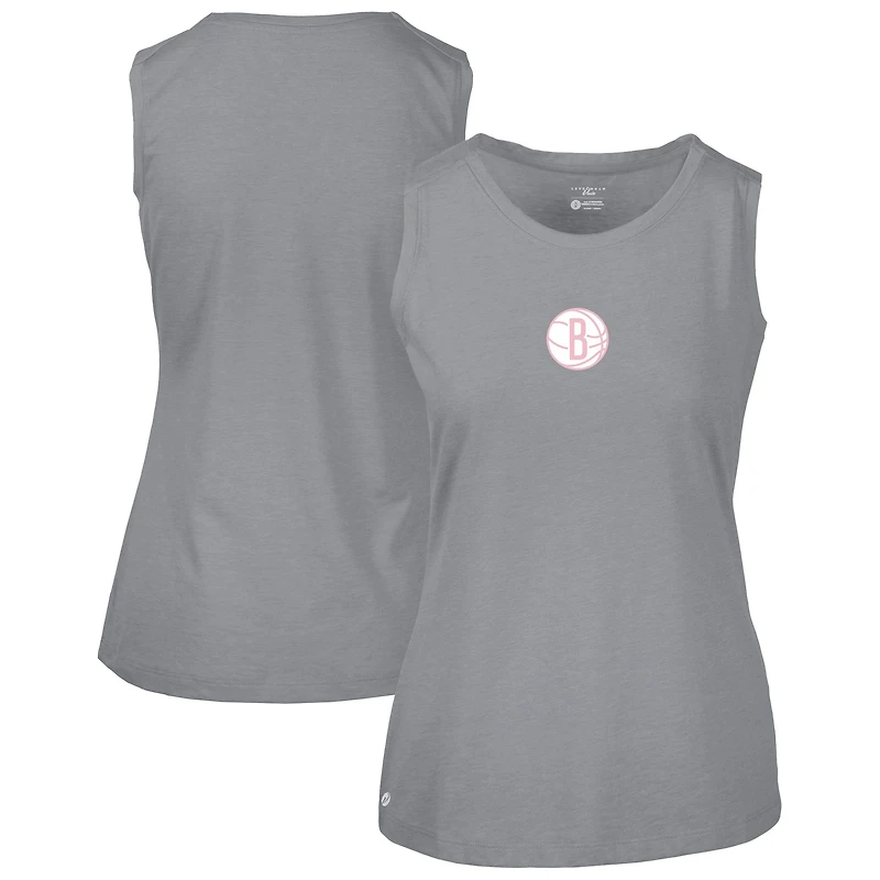 Women's Levelwear Gray Brooklyn Nets Mother's Day Macy Core Logo Tank Top