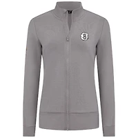 Veste zippée intégrale grise Shine des Brooklyn Nets pour femme Levelwear