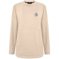 Women's Levelwear Khaki Brooklyn Nets Beaudry Pullover Sweatshirt