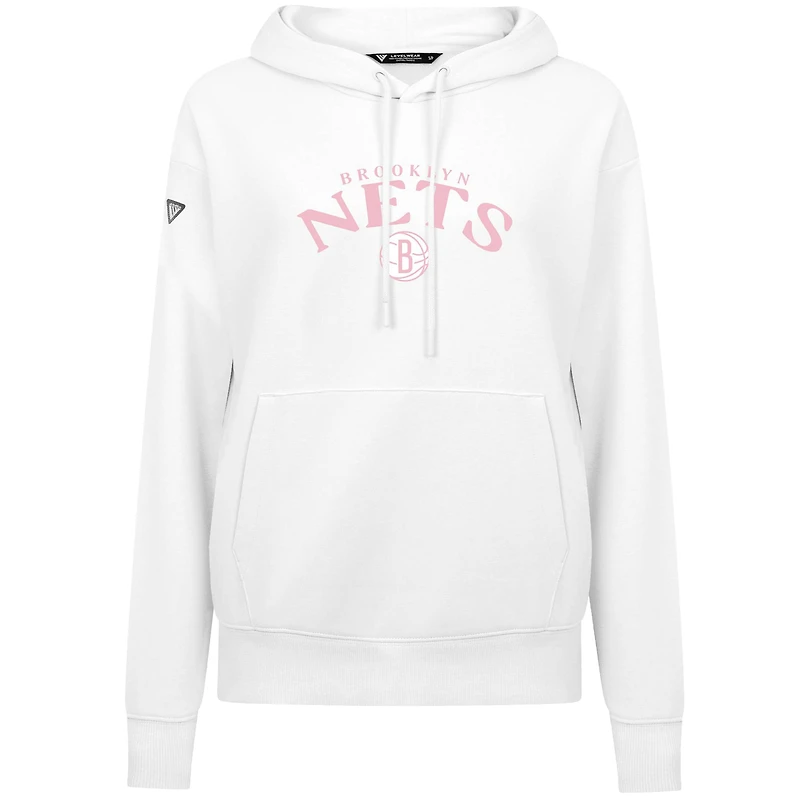 Women's Levelwear  White Brooklyn Nets Mother's Day Adorn Arched Pullover Hoodie