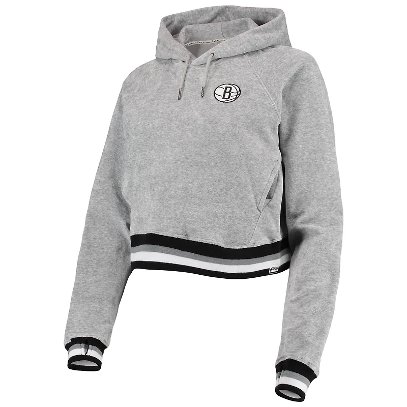 Ensemble pour femme Lusso Grey Brooklyn Nets Maisie-Maggie Velour Raglan Sweat à capuche et pantalon de jogging
