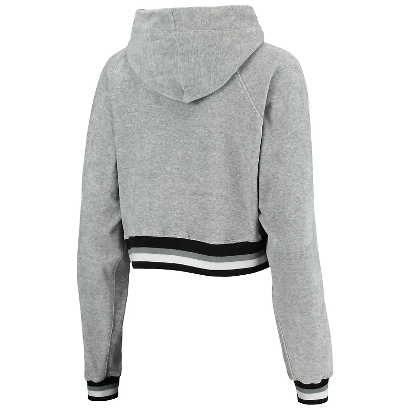 Ensemble pour femme Lusso Grey Brooklyn Nets Maisie-Maggie Velour Raglan Sweat à capuche et pantalon de jogging