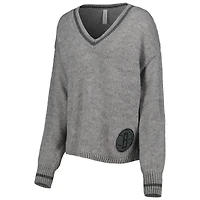 Chandail à encolure en V tri-mélange manches lanterne Scarletts Brooklyn Nets pour femme gris Lusso