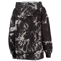 Majestic Threads Sweat à capuche noir Brooklyn Nets Burble Tie-Dye Tri-Blend pour femme